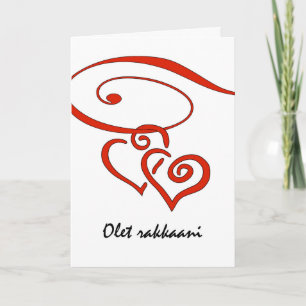 Cartes Pour Fêtes Annuelles Saint-Valentin en finnois, le coeur tournoie ensem