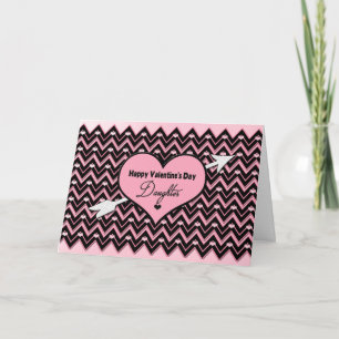 Cartes Pour Fêtes Annuelles Saint-Valentin - fille - conception de Chevron