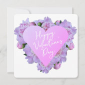 Cartes Pour Fêtes Annuelles Saint Valentin Fleurs de Coeur violet rose élégant (Devant)