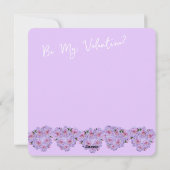 Cartes Pour Fêtes Annuelles Saint Valentin Fleurs de Coeur violet rose élégant (Dos)
