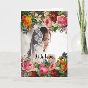 Cartes Pour Fêtes Annuelles Saint Valentin Floral avec Mariage photo d'amour