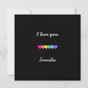 Cartes Pour Fêtes Annuelles Saint Valentin Gay Lesbian LGBT Rainbow Heart 