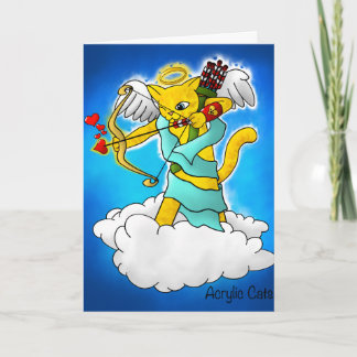 Cartes Pour Fêtes Annuelles Saint-Valentin Gingembre Chat cupide Jaune