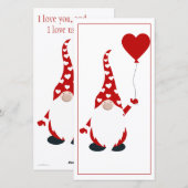 Cartes Pour Fêtes Annuelles Saint-Valentin Gnome Mignon (Devant / Derrière)