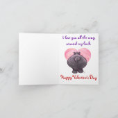 Cartes Pour Fêtes Annuelles Saint-Valentin Hippopotame (Intérieur)