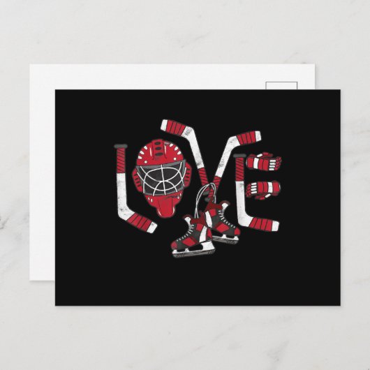 Cartes Pour Fêtes Annuelles Saint Valentin Hockey Amour Cadeau Mignon Garçons (Devant / Derrière)