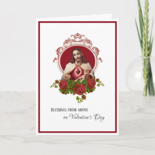 Cartes Pour Fêtes Annuelles Saint Valentin Jésus catholique Sacré Coeur