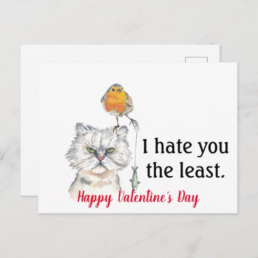 Cartes Pour Fêtes Annuelles Saint Valentin le Moins Drôle que Tu Haïsses (Devant / Derrière)