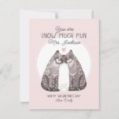 Cartes Pour Fêtes Annuelles Saint-Valentin Léopard des neiges Professeur Saint (Devant)