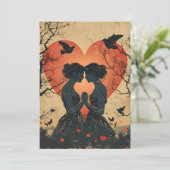 Cartes Pour Fêtes Annuelles Saint-Valentin LGBTQ vintage (Debout devant)