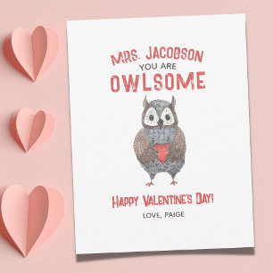 Cartes Pour Fêtes Annuelles Saint Valentin Magnifique maître de hibou Valentin