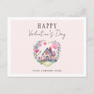 Cartes Pour Fêtes Annuelles Saint-Valentin Maison de coeur Aquarelle Réalité