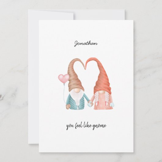 Cartes Pour Fêtes Annuelles Saint Valentin mignon Amour Gnome Funny Pun (Devant)