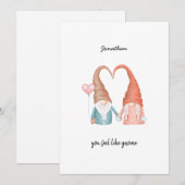 Cartes Pour Fêtes Annuelles Saint Valentin mignon Amour Gnome Funny Pun (Devant / Derrière)