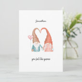 Cartes Pour Fêtes Annuelles Saint Valentin mignon Amour Gnome Funny Pun (Debout devant)