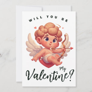 Cartes Pour Fêtes Annuelles Saint-Valentin mignon cupidon rose