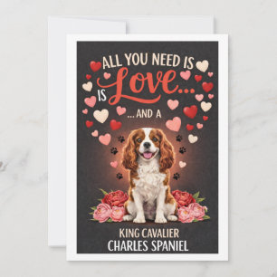 Cartes Pour Fêtes Annuelles Saint-Valentin mignon roi cavalier charles spaniel