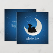 Cartes Pour Fêtes Annuelles Saint Valentin mignonne chat chien amour (Devant / Derrière)