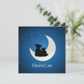 Cartes Pour Fêtes Annuelles Saint Valentin mignonne chat chien amour (Debout devant)