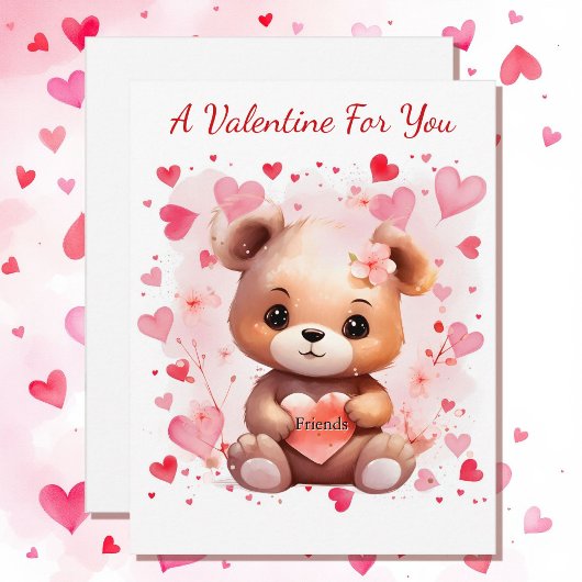 Cartes Pour Fêtes Annuelles Saint-Valentin Mignonne Coeurs d'ours aux amis de 