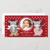 Cartes Pour Fêtes Annuelles Saint-Valentin mignonne de chats (Devant / Derrière)