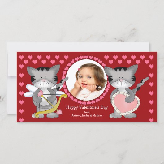 Cartes Pour Fêtes Annuelles Saint-Valentin mignonne de chats (Devant)