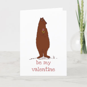 Cartes Pour Fêtes Annuelles Saint Valentin mignonne ours Be My Valentine Holid