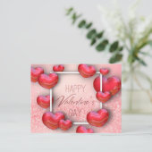 Cartes Pour Fêtes Annuelles Saint Valentin Parties scintillant Coeurs rouges - (Debout devant)