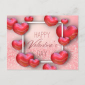 Cartes Pour Fêtes Annuelles Saint Valentin Parties scintillant Coeurs rouges - (Devant)