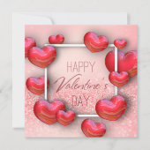 Cartes Pour Fêtes Annuelles Saint Valentin Parties scintillant des Coeurs roug (Devant)