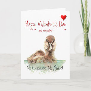 Cartes Pour Fêtes Annuelles Saint Valentin Pas de chocolat, Pas de sourire, Ca