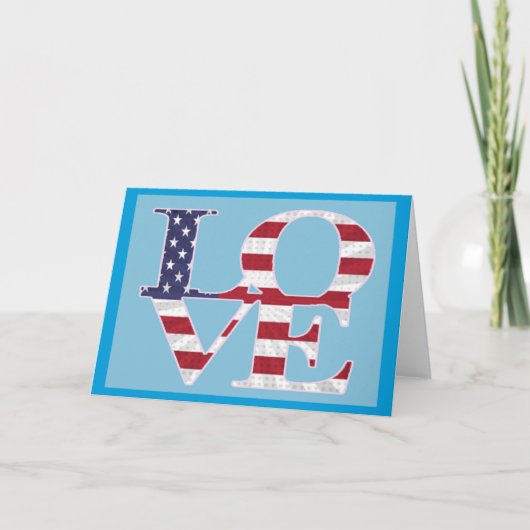 Cartes Pour Fêtes Annuelles Saint-Valentin patriotique (Devant)
