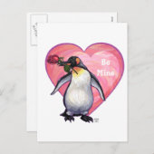 Cartes Pour Fêtes Annuelles Saint-Valentin Penguin (Devant / Derrière)