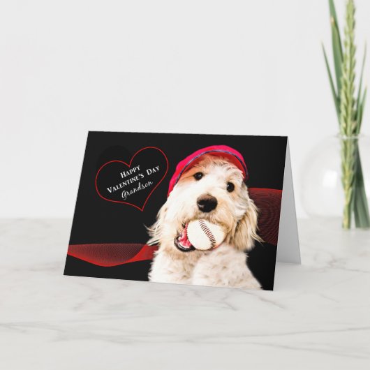 CARTES POUR FÊTES ANNUELLES SAINT-VALENTIN - PETIT-FILS - CHIEN AVEC LE (Devant)