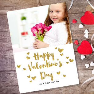 Cartes Pour Fêtes Annuelles Saint Valentin Photo Glittery Gold Classroom
