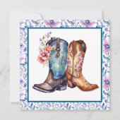 Cartes Pour Fêtes Annuelles Saint Valentin Photo personnalisée Bottes Cowboy (Devant)