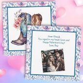 Cartes Pour Fêtes Annuelles Saint Valentin Photo personnalisée Bottes Cowboy