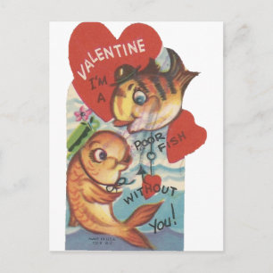 Cartes Pour Fêtes Annuelles Saint-Valentin Poisson Vintage