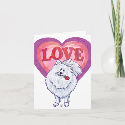 Cartes Pour Fêtes Annuelles Saint Valentin Poméranie Blanche (Devant)