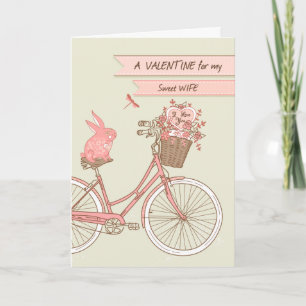 Cartes Pour Fêtes Annuelles Saint-Valentin pour le coeur de lapin de rose de
