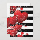 Cartes Pour Fêtes Annuelles Saint-Valentin rayé de luxe (Devant / Derrière)