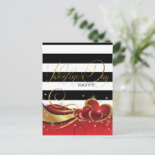 Cartes Pour Fêtes Annuelles Saint-Valentin rayures de luxe (Debout devant)