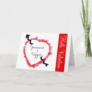 Cartes Pour Fêtes Annuelles Saint Valentin Red Heart Outline Custom