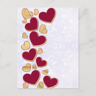 Cartes Pour Fêtes Annuelles Saint-Valentin romantique   Coeur Bourgogne et Or