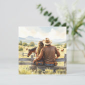 Cartes Pour Fêtes Annuelles Saint-Valentin romantique de campagne et western (Debout devant)