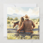 Cartes Pour Fêtes Annuelles Saint-Valentin romantique de campagne et western (Devant)