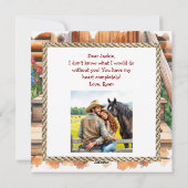 Cartes Pour Fêtes Annuelles Saint-Valentin romantique de campagne et western (Dos)