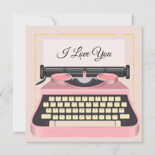 Cartes Pour Fêtes Annuelles Saint-Valentin Romantique Machine à écrire Je t'ai