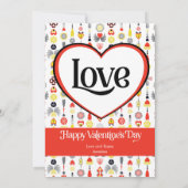 Cartes Pour Fêtes Annuelles Saint-Valentin romantique Recherche de mots imprim (Dos)