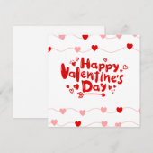 Cartes Pour Fêtes Annuelles Saint-Valentin rouge blanc (Devant / Derrière)